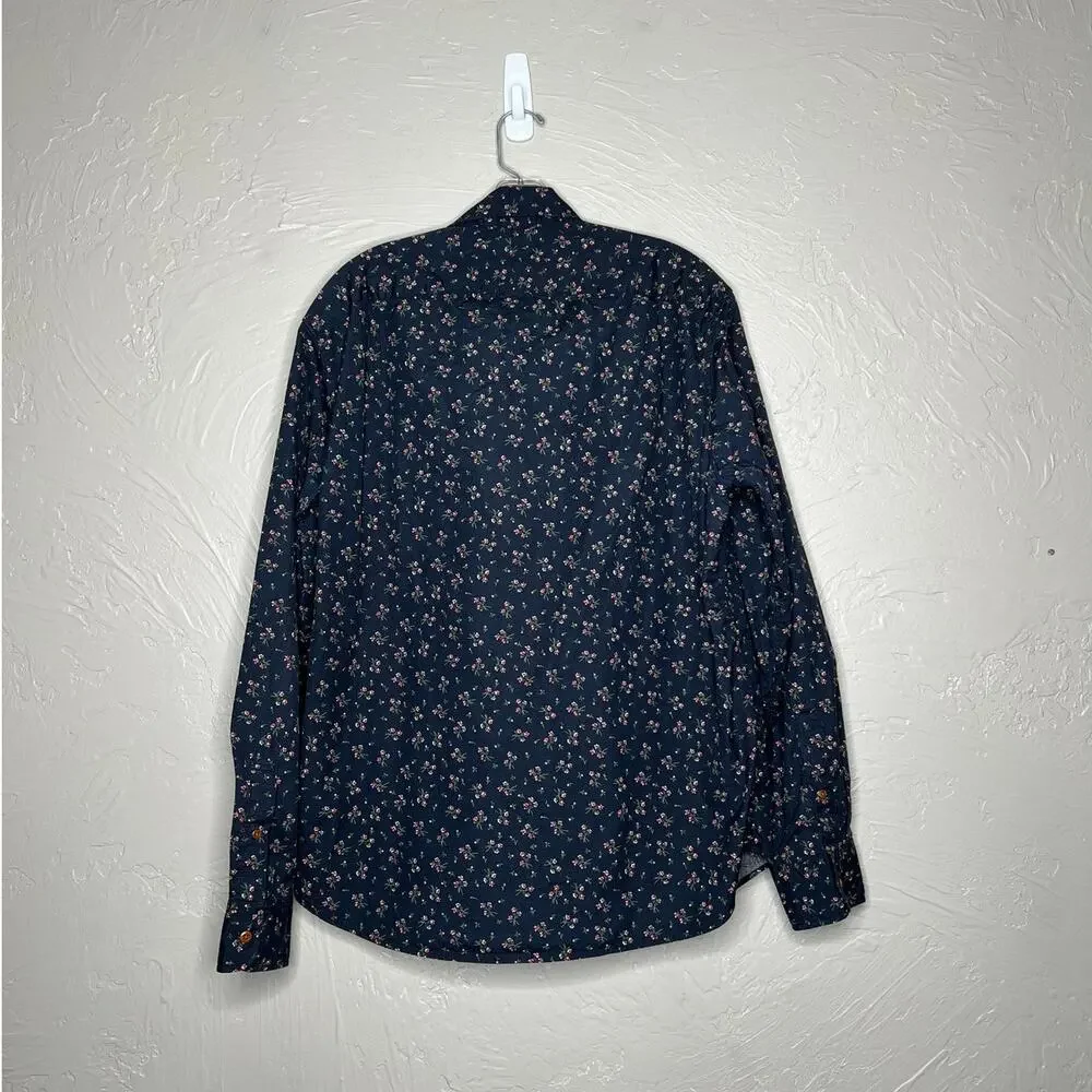 J. Crew Men's Slim Floral Button Down Shirt - Large